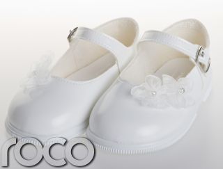 Baby Girls Shoes White Flower Christening Wedding Bridesmaid Party Toddler Shoes