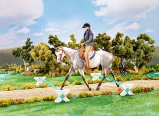 Breyer Cavaletti Set Blue White Horse Toy Model Figurine Accessories Kit B285