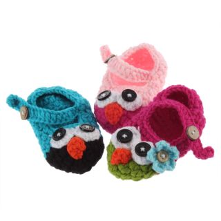 Handmade Newborn Baby Infant Crochet Knit Owl Shoes Booties Shoes G6
