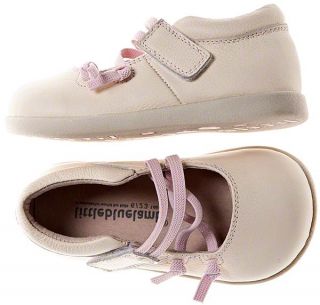 Little Blue Lamb Girls Kids Infant Childrens Real Leather Toddler Shoes Cream