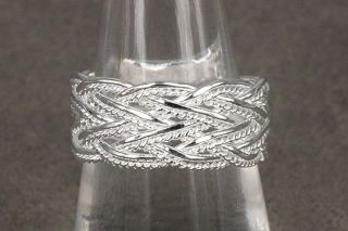 Evening Party 925 Sterling Silver Net Design Ring Exquisite Acrylic Storage Box