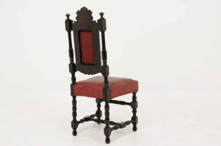 Antique Scottish Victorian Carved Oak Hall Dining Desk Chair