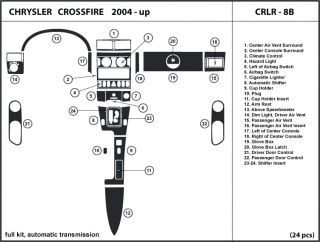 04 08 Chrysler Crossfire with Automatic Transmission Dash Kit Trim Wood Chrome