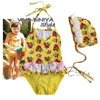 Girls Baby Size 2 6 Cherry Tankini Bikini Swimsuit Swimwear Swimming Costume