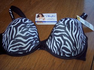 BNWT Playtex Women's Bra Black White Zebra Print Style T327 Size 42C Ladies 42 C