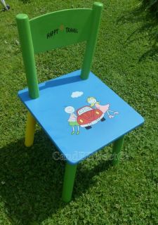 Childrens Kids Wooden High Back Chair Blue Yellow Green Playroom Furniture New