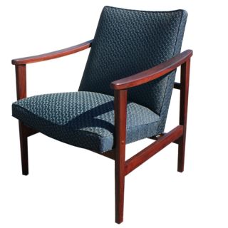 Vintage Mid Century Mahogany Oak Lounge Armchair