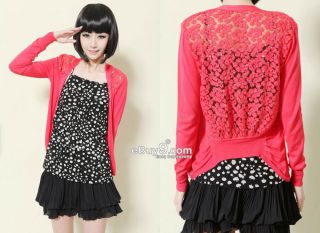 New Women Hollow Lace Knit Cardigan Sun Protection Shirt Slim Outerwear Top Y345