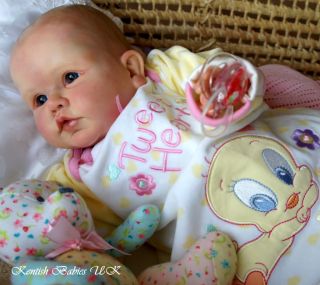 KB Reborn Daimy Oh So Real Baby Girl Doll Painted Hair