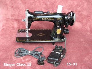 Singer Class 15 Sewing Machine 15 91 Heavy Duty Quilting Denim Leather Sews EXC