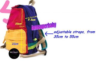 Children Baby Girl Stylish Tri Colour Backpack Rucksack