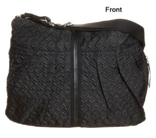 New Storksak Baby Mel Amanda Quilted Black Designer Slouchy Hobo Diaper Bag