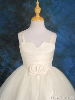 Satin Tulle Dress Wedding Flower Girl Pageant Christening Infant Size 6 12M FG12