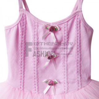 Girl Kids Pink Ballet Dance Dress Costume Tutu Skirt Leotard Dancewear 3 6 Years