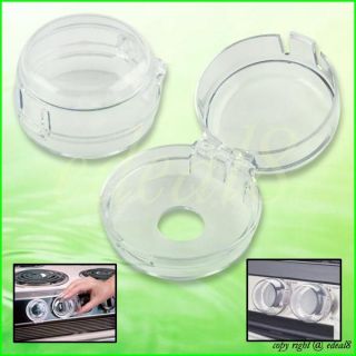 2 Pcs Safety Baby Stove Knob Covers Lock Guard Clear