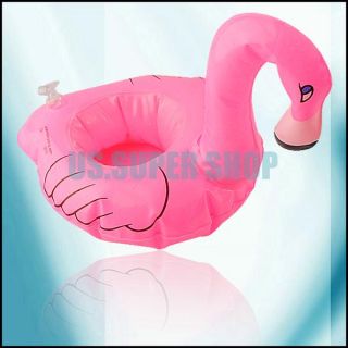 3pcs Swimming Pool Floating Drink Holder Pink Flamingo Inflatable Can Coaster