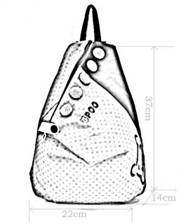 Women Canvas Backpack Triangle Dot Pattern Shoulderbag Bookbag Traveling 2Colors
