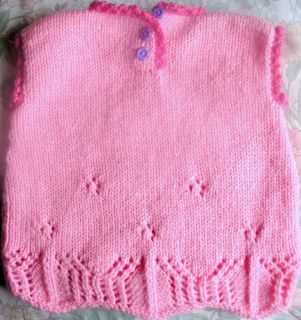 Boutique Personalized Gift Any Name Hand Knitted Baby Girl Tunic Dress Jumper