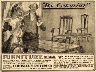 1899 Ad Colonial Furniture Chairs Grand Rapids Michigan Original Advertising
