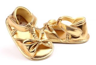 Toddler Baby Girl Gold Sandals Crib Walking Shoes Size 3 6 6 9 9 12 Months