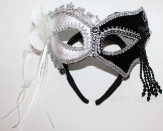 Venetian Black White Mask Decoration Fancy Dress Masquerade Party Prom Ball