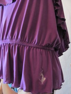 New Baby Phat Purple Ruffle Halter Top Blouse x Large