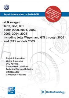 New VW Golf GTI Jetta Bentley Repair CD ROM 99 05