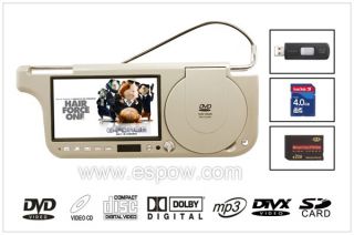 USB Card Slot 7" LCD Monitor Car Sun Visor DVD Player