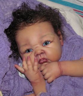 Reborn Big Baby Girl Paris Stoete AA Ethnic Biracial 3 Month Old Doll Art No Res