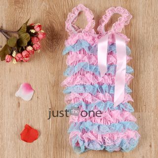 Cute Baby Girls Toddlers Lace Ruffles One Piece Petti Romper Jumpsuit 0 30months