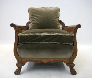 French Art Deco Armchair Walnut Bergere Caned 1920s 30s Chair Suite