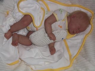 Sweet Little Sleepy Reborn Baby Girl Micro Rooted Blonde Hair 17"