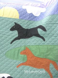 Farm Animals Hand Appliqué Patchwork Hand Quilted Baby Toddler Quilt Throw New