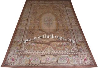 5'8''x8'8" Hand Woven Wool French Aubusson Flat Weave Beige Area Rug Brand New