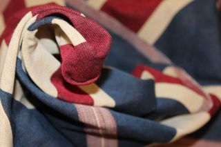 Designer Union Jack Flag Vintage Shabby British Cushion Panel Upholstery Fabric