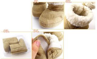 Baby Infant Toddler Shoes Boy Girls Fur Lining Warm Winter Snow Boots 6 24months