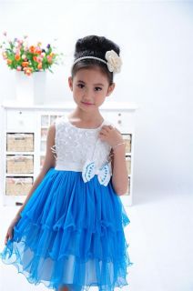 Casual Toddlers Girls Tutu High Waist Bow Formal Dress Kids Princess Skirts 2 7Y