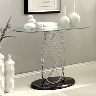 Aina Contemporary Style Black Finish Chrome Steel Console Table