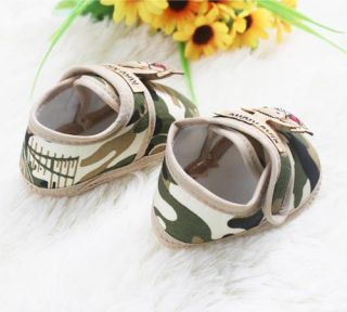 Newborn Infant Prince Baby Shoes Camouflage Brown Side Bear Soft Bottom Shoe