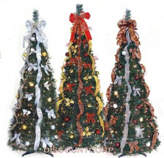 6 ft Decorated Pre Lit Collapsible Pop Up Christmas Tree 350 Lights