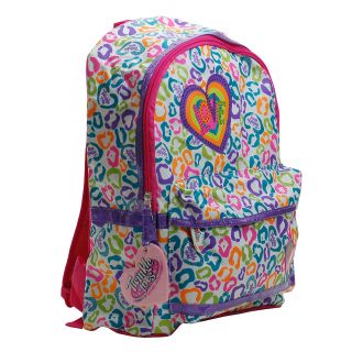 Skechers Twinkle Toes Girls White Colroful Heart Light Up Backpack