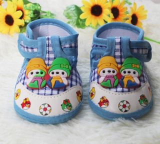 Infant Princess Prince Baby Shoe Little Cartoon Boy Girl Blue Soft Bottom Shoes