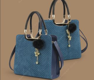 Fashion Women's Grid Embossed Vintage Handbag OL Shoulder Bag Retro Briefcase
