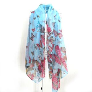 Fashion Lady Women Soft Large Butterfly Print Scarf Shawl Neck Wrap Stole Hijab