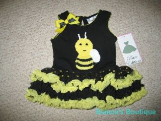 New "Busy Bee" Tutu Capri Girls Baby Clothes 24M Spring Summer Boutique Party