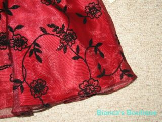 New "Burgundy Velvet Rose" Dress Girls Baby 24M Christmas Boutique Clothes Party