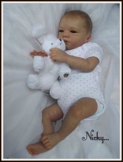 ♥nicky Christa Gotzen Painted Hair Ltd Ed Newborn Size Reborn Baby Girl Doll ♥