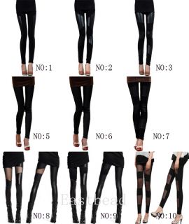 Hot Sexy Ladies Girls' Faux Leather Leggings Pants Black Trouser Tights 9 Styles
