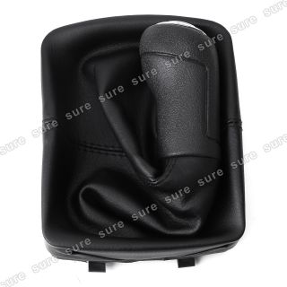 Black Gear Shift Knob Cover Gaitor Boot for VW Polo MK4 9N 9N2 2002 2009