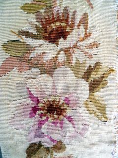 Antique French Aubusson Tapestry Floral Decor 19th Century